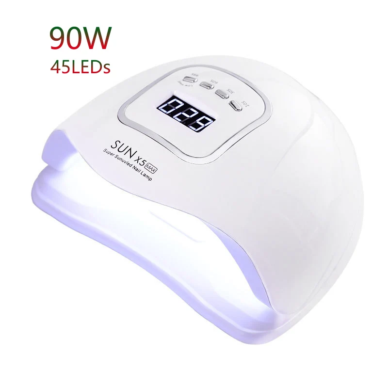90 Вт Светодиодная УФ лампа для ногтей Электрическая Сушка Для 45 светодиодные
