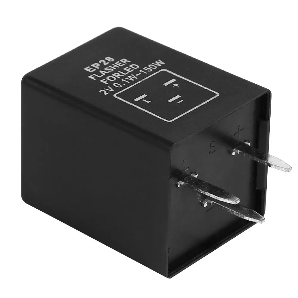 

3 Pin EP28 FLL004 Electronic Durable Insertion Type Connectible 11-15V LED Lamp Flasher Relay Fix Turn Signal Hyper Flash Issue