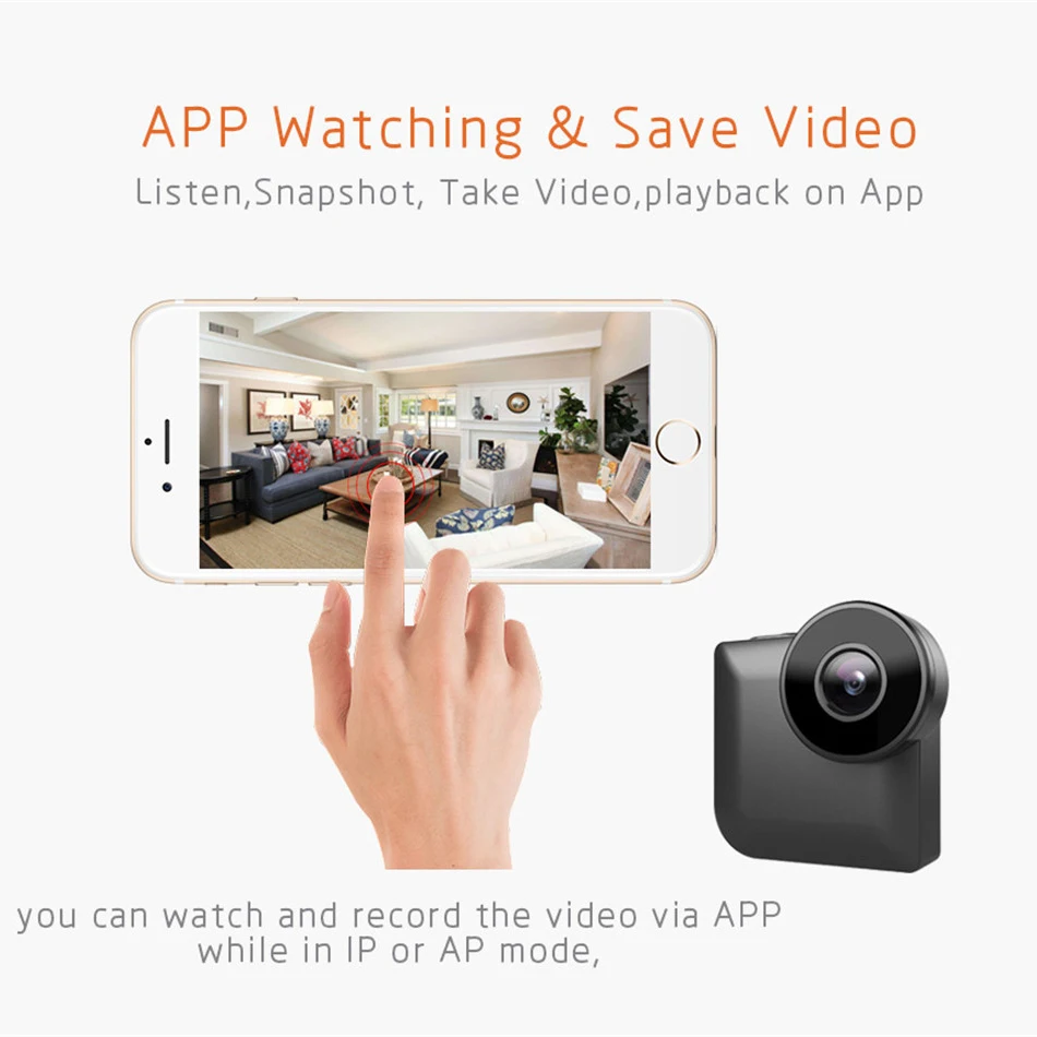 Мини камера Camsoy C3 Body мини с функцией ночного видения Wi Fi IP HD|Компактные