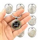 Церковный сувенир Библия стихи металлический брелок Молитва о душевном спокойствии стекло кабошон кулон религиозные украшения Христианский подарок на День Благодарения