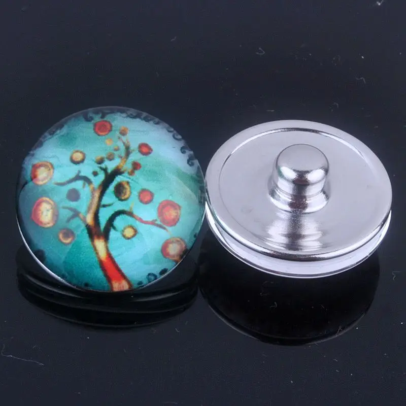 (8 шт./лот) Женская Кнопка с деревом жизни ювелирные изделия подвеска для браслета