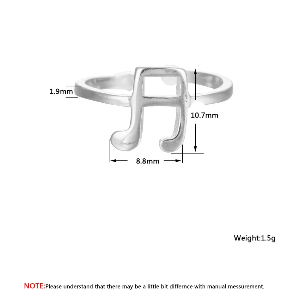 Чандлер музыкальное кольцо в виде ноты открытый простой Панк миди мизинец кулак