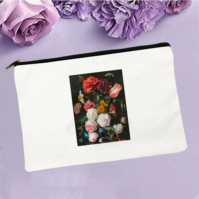 

Women Dutch Golden Age Printed Make up bag Fashion Women Cosmetics Organizer Bag for Travel Colorful Storage Bag for Lady Bag