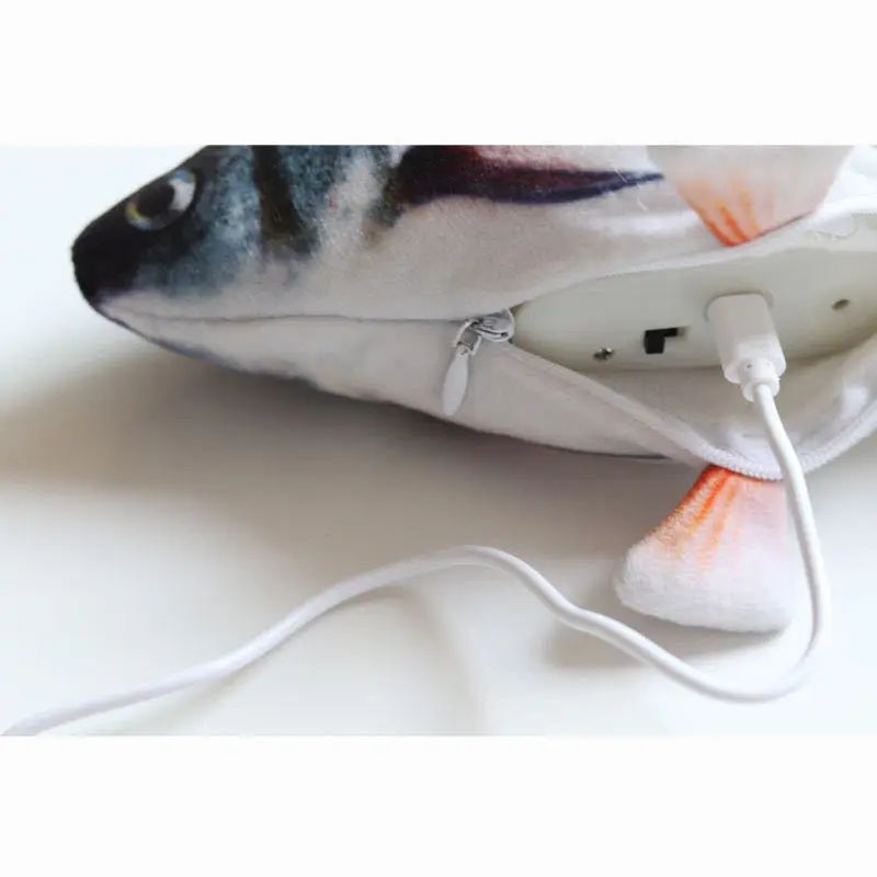 

30cm Wagging Jumping Fish Plush Toys Simulation Fish Pet Cat/Dog Animal Toys Safe USB Electric Toy