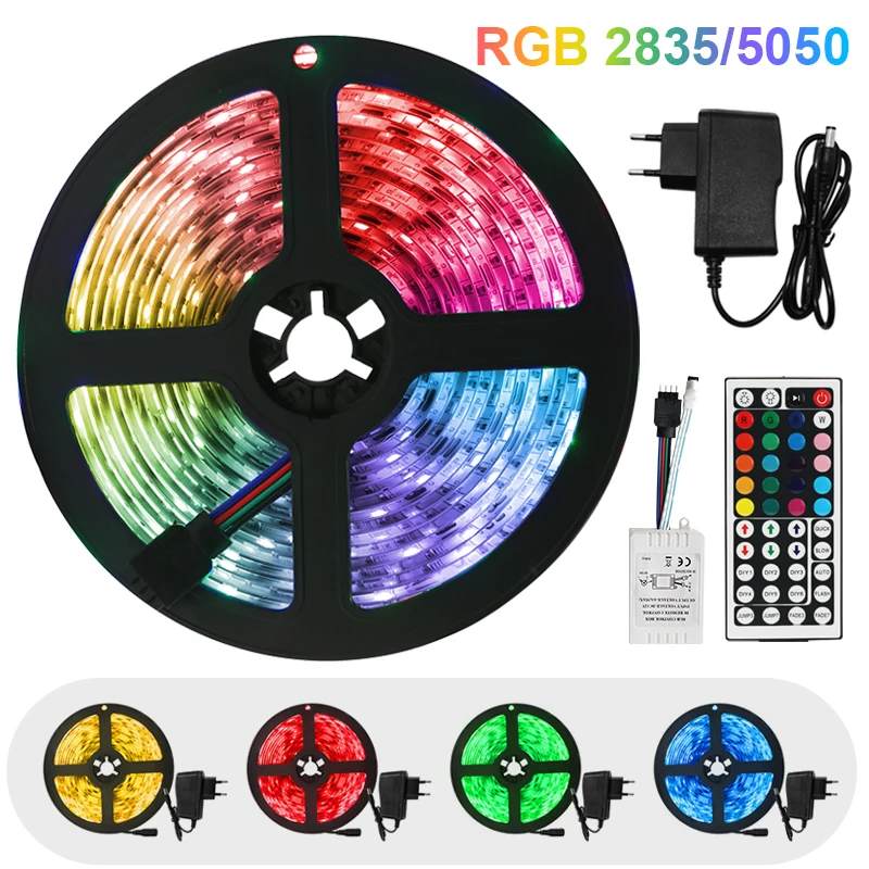 

LED Strip Lights RGB 5050/SMD2835 Flexible Ribbon Tape Diode DC 12V TV Desktop Screen Background Lighting LED Strips Waterproof
