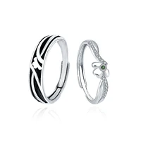 lucky couple ring a pair of 925 sterling silver to send girlfriend index finger engagement wedding jewelry