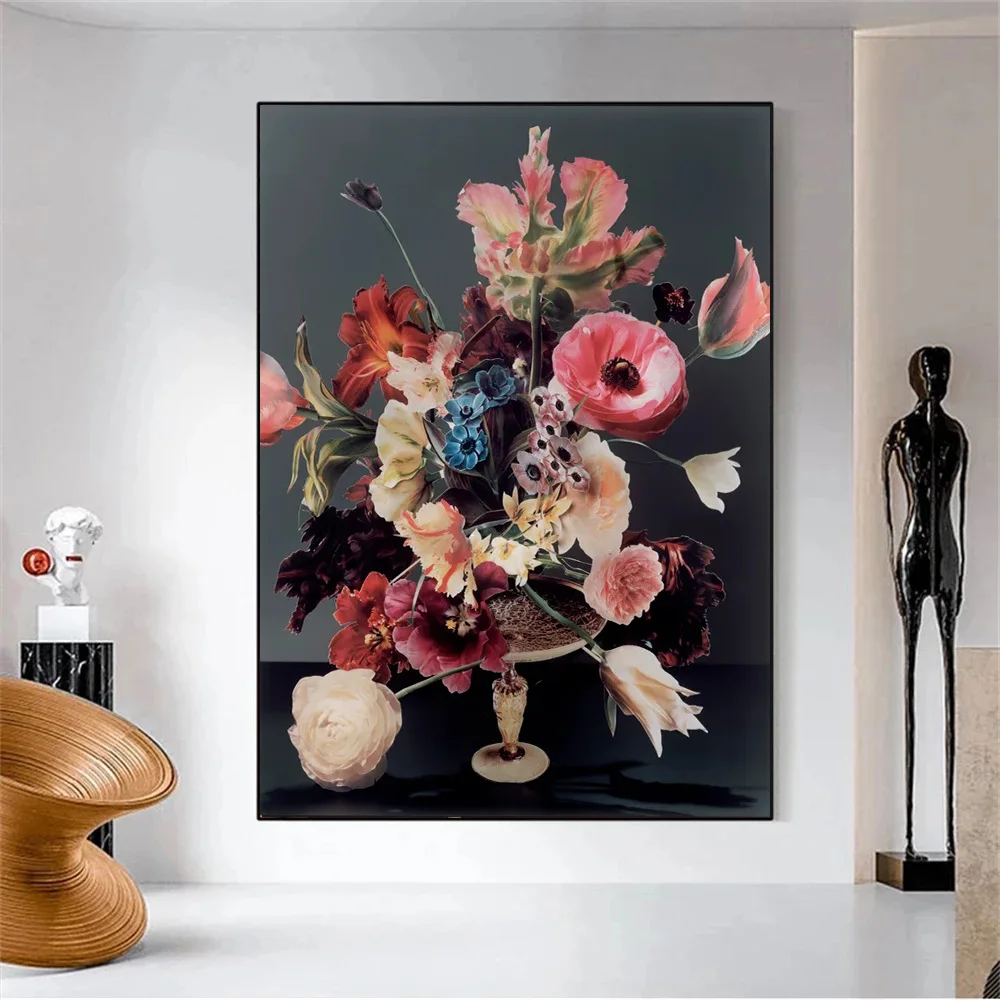 

Modern Abstract Retro Flowers Canvas Painting Posters And Prints Wall Art Pictures for Living Room Home Decor Cuadros No Frame