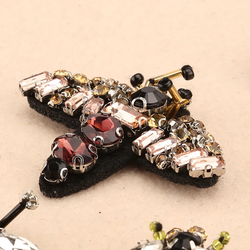 Стразы для насекомых пришитые нашивки одежды DIY животные пайетки полоски