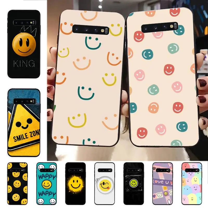 

YNDFCNB INS Cute Cartoon Smiley Korean Phone Case for Samsung S10 21 20 9 8 plus lite S20 UlTRA 7edge