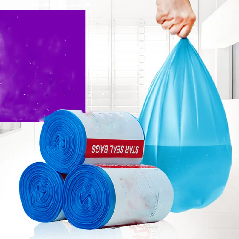 

100 шт./лот мусорные пакеты с плоским верхом, синие мешки для мусора для отеля, бытовой кухни, полиэтиленовые пластиковые пакеты 50*60 см, мешки д...