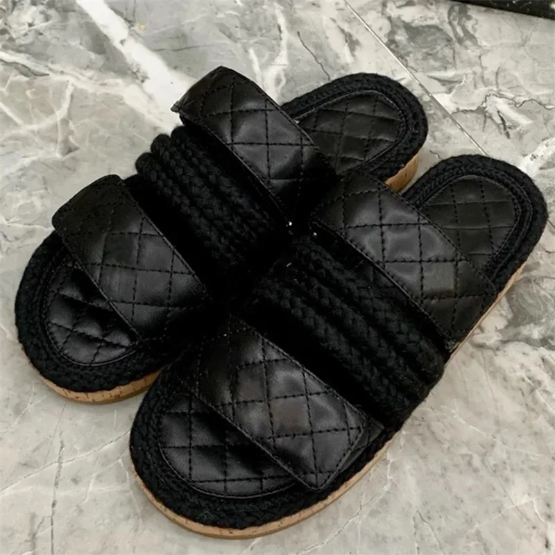 

Bandage Slippers Summer Women Shoes Round Toe Platform Slippers Fashion Sandals Casual Shoes Leather Female Flat New Shoes