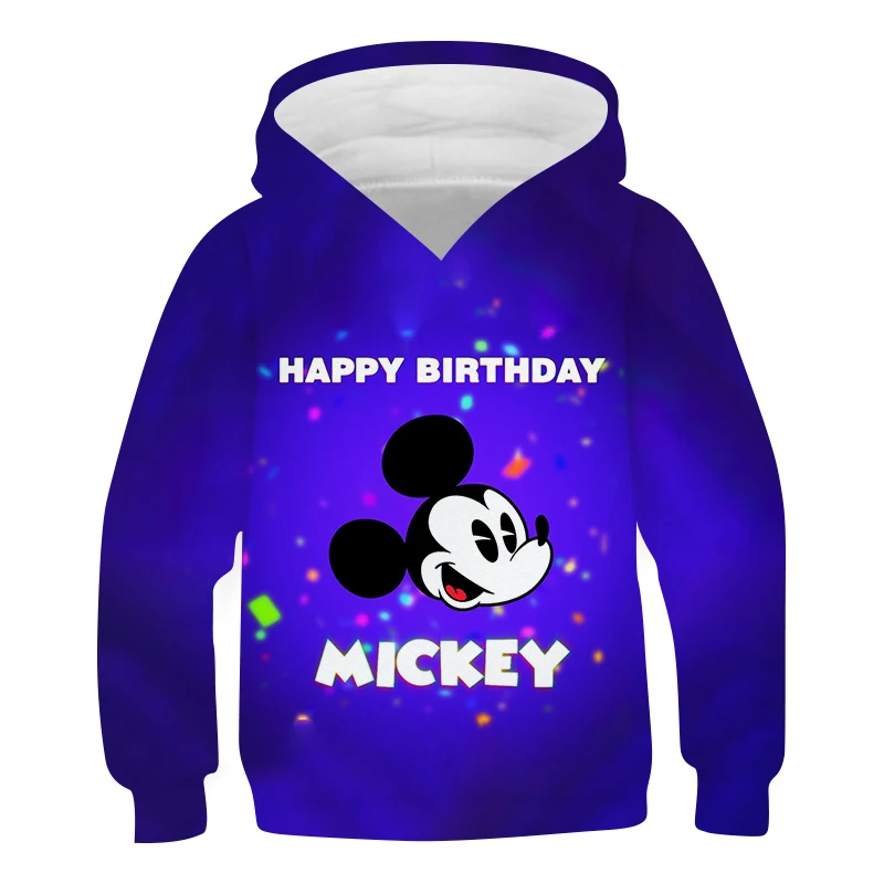 

Disney Mickey Mouse Cartoon Print Hooded Collar Kids Hoodies Baby Boys Girls Long Sleeve Clothes Spring Autumn Jacket Coats Tops