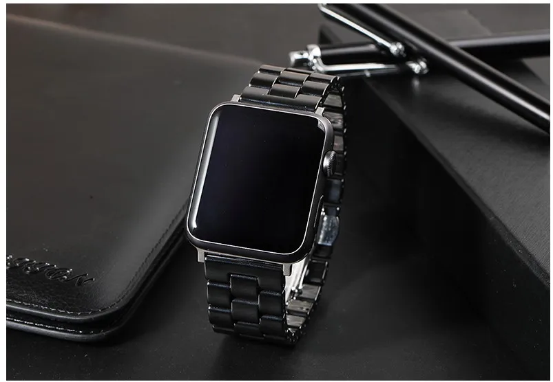 Ремешок керамический для Apple Watch 40 мм 44 38 42 браслет-цепочка с застежкой-бабочкой