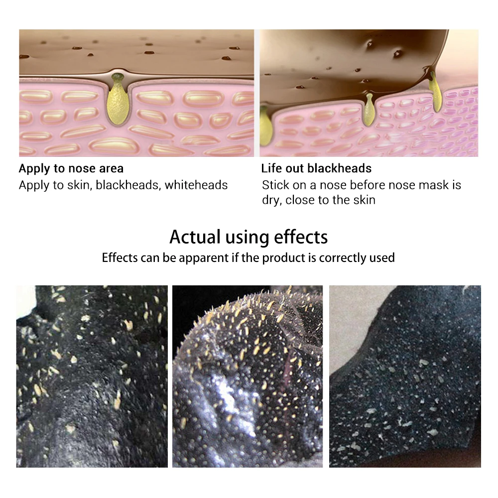 

Korea Blackhead Remover Nose Black Mask Face Care Mud Acne Treatment Peel Off Mask Pore Strip Peel Mask Oil Control Skin Care
