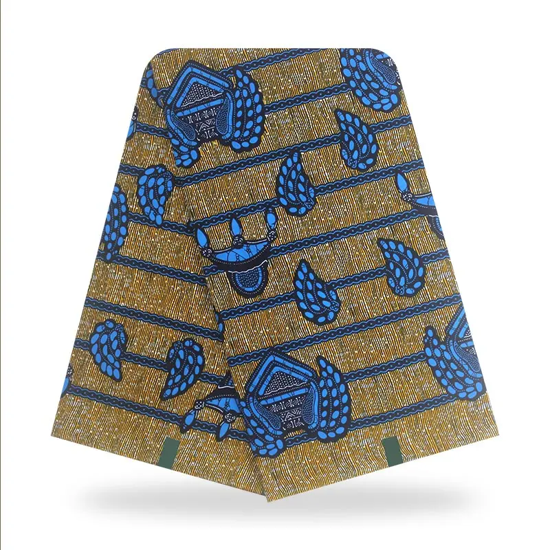

Nigeria African Wax High Quality Ankara Ghana wax Fabric 6yards/pcs Veritable Wax Block Prints Fabric For Fashion Dress F212-17