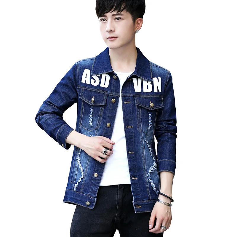 Новый стиль ковбойская мужская куртка повседневная с отложным воротником Harajuku