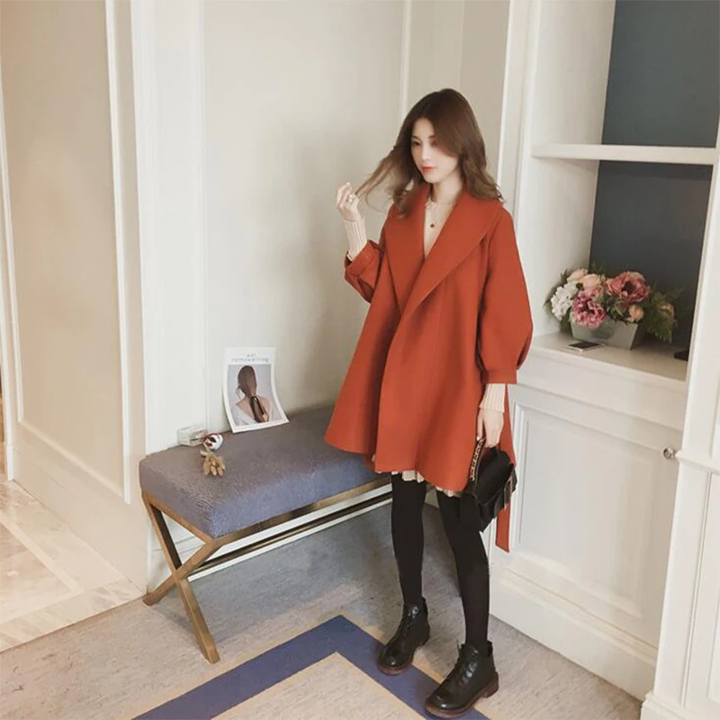 

Женское зимнее шерстяное пальто, длинное стильное пальто, куртка для девочек, плотные теплые пальто, женские шерстяные куртки с открытым ст...