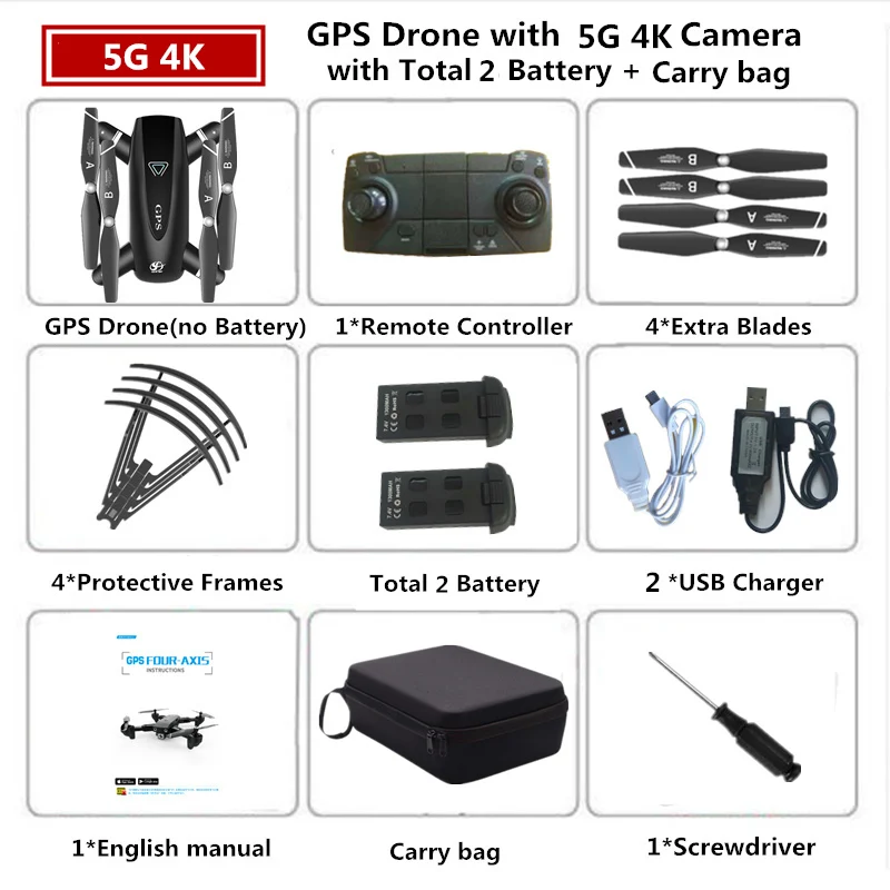 4K-5G-Carry Box 2 Радиоуправляемый Дрон 4K HD камера S167 gps Dynamic Follow 5G WiFi FPV 1080P Квадрокоптер Вертолет игрушка в подарок VS E58 M65 E511 SG106 F11 XS812 - Цвет: 4K-5G-Carry Box 2