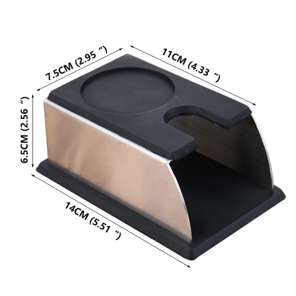 

Coffee Tamper Stand Sturdy Stainless Steel Silicone Espresso Barista Tool Tamping Holder Rack Shelf Coffee Machine Tool