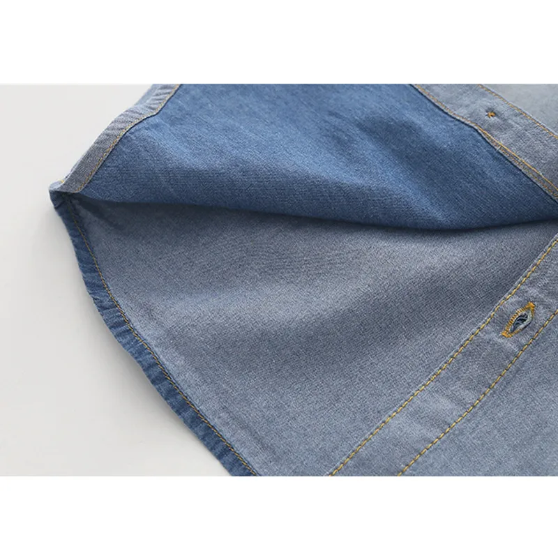 Рубашка джинсовая с коротким рукавом для мальчиков 3 13 лет|Рубашки| |