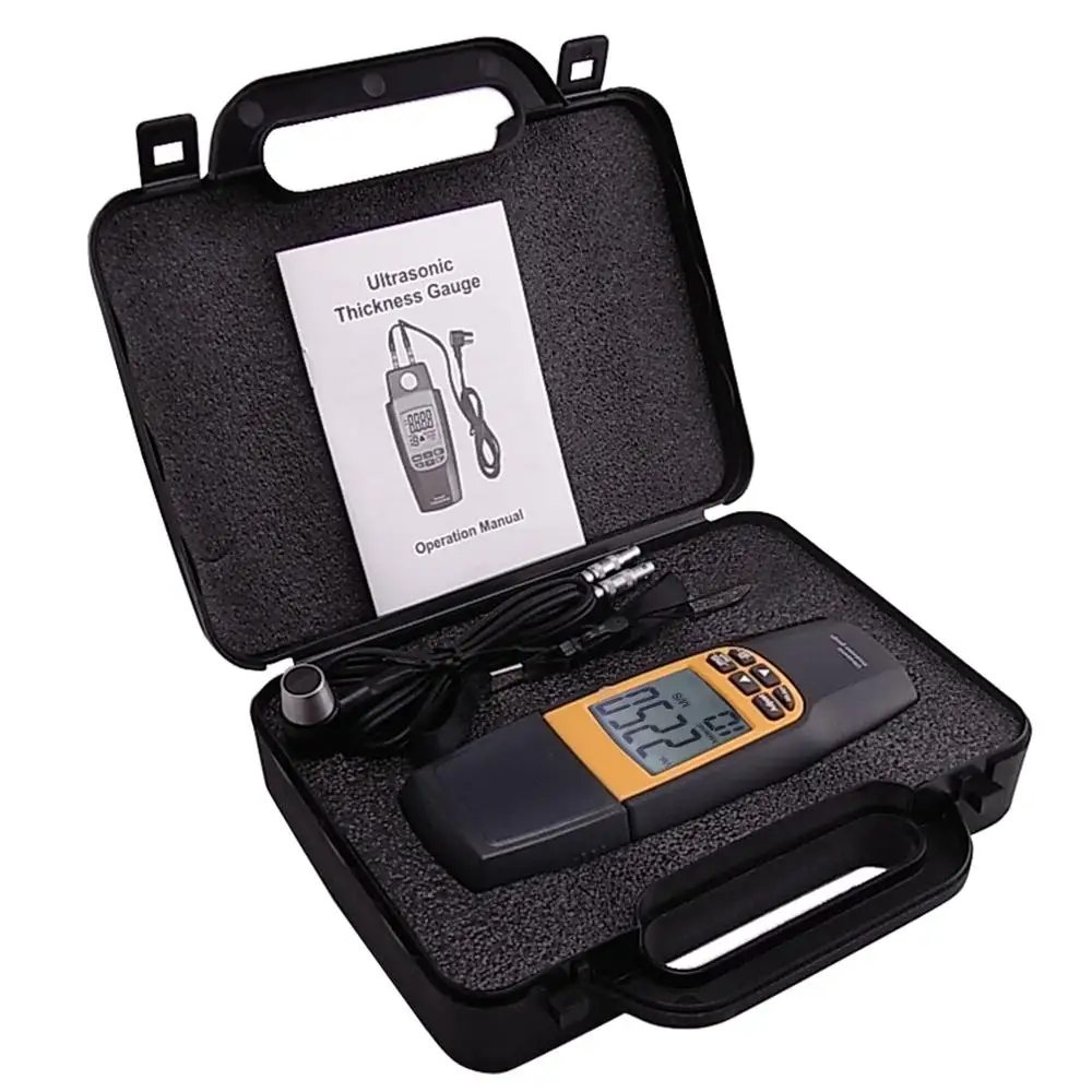 

Dual Ultrasonic Thickness Meter 1.2~220mm Gauge Tester Plastics Iron Steel Glass (OEM Packaging Available)
