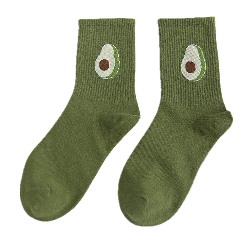 

1 Pair Fashion Cotton Socks Casual Comfortable Soft Women Long socks Cute Cartoon Animal Fruit Embroidry Solid Color Girl Socks