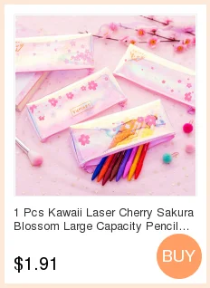 1 шт., Kawaii, лазерная ручка для хранения зыбучих песков, большая косметичка для девочек, Подарочная полиуретановая сумка для офиса, школы, путешествий, чехол для переноски