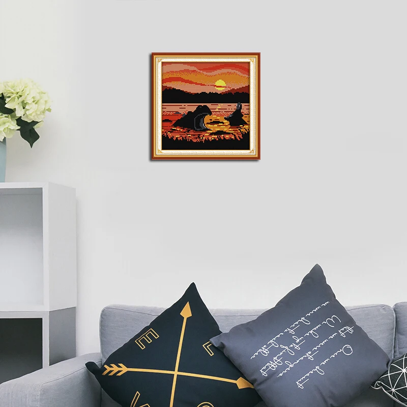 

Joy Sunday The sunset animals CORSS-STITCHSet Hand made DIY Embroidery Kits for Home Decor and Surprise Gift