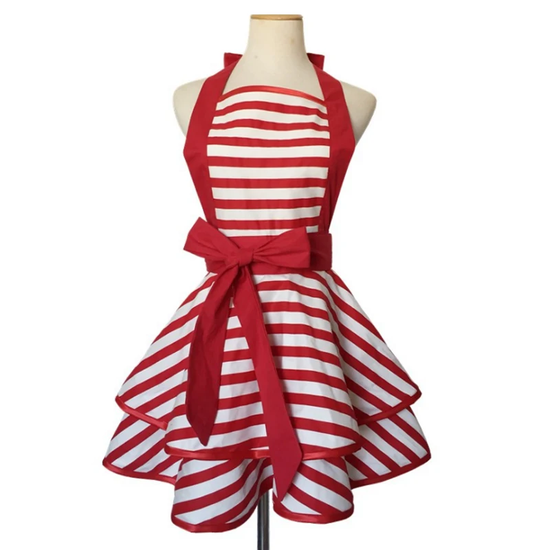 3 шт фартук красные и белые полосатые простые двойные слойные юбка из