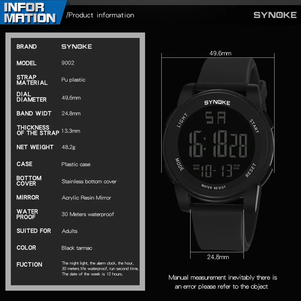 

Men Multi Function Watches Military Sports LED Digital Waterproof Calendar Watch Male Electronic Wrist Clock Relojesparahombre