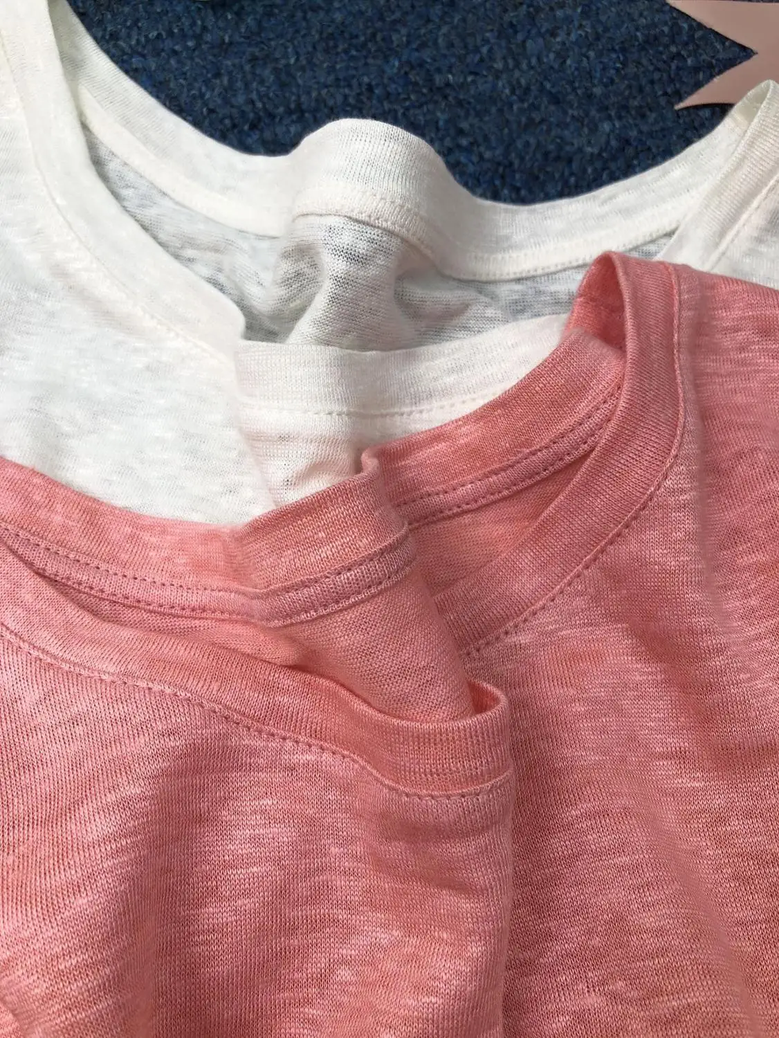 

Women's T-Shirt Linen Short Sleeve 2019 Spring and Summer Round Neck Drop Sleeve T-Shirt