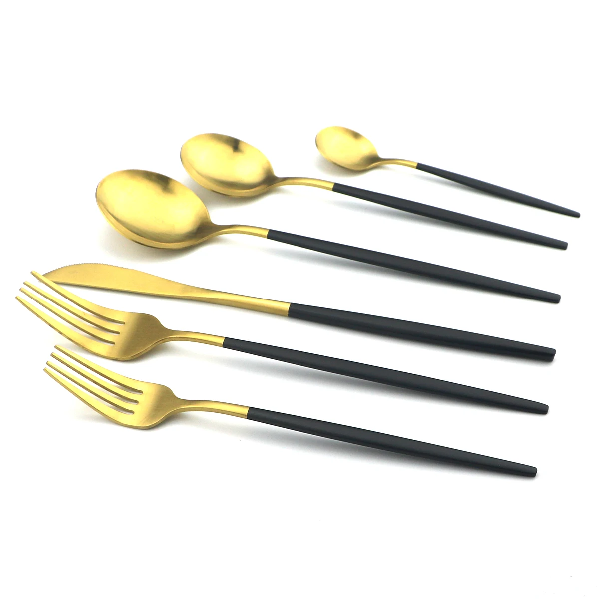 6 шт./компл. набор столовых приборов из белого золота нержавеющей стали столовая