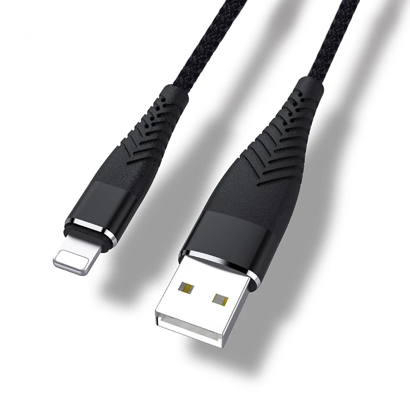 Черный USB кабель для передачи данных, страна происхождения Зарядное устройство для быстрой зарядки iphone кабель Xs max Xr X 8 7 6 plus 6s 5 s plus ipad mini 20 см 1 м 2 м 3 м кабели - Цвет: Черный