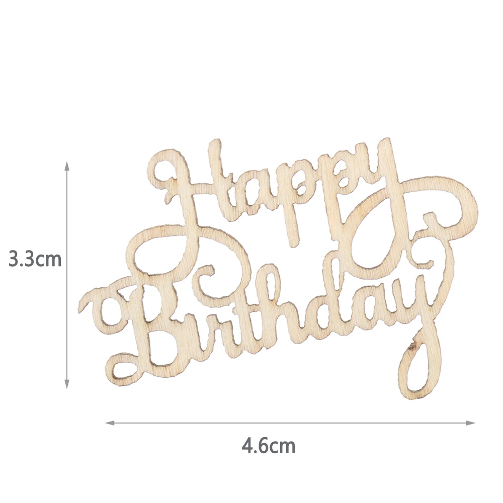 Деревянные ломтики С Днем Рождения 15 шт. лазерная вырезка ручная работа букв