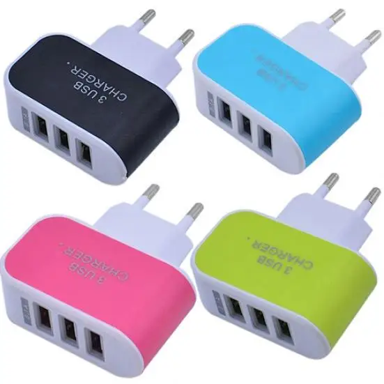 

2021 NEW Arrival 3 Ports 3.1A Triple USB Port Wall Home Travel AC Charger Adapter EU Plug Mobile Phone Charger Dropshipping