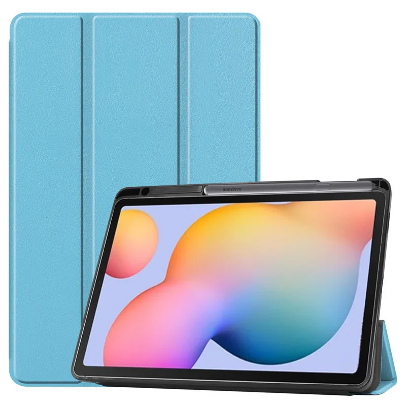 

iBuyiWin Soft Silicone Smart Case for Samsung Galaxy Tab S6 Lite 10.4 SM-P610/P615 Tablet Capa Cover With Pencil Holder Funda