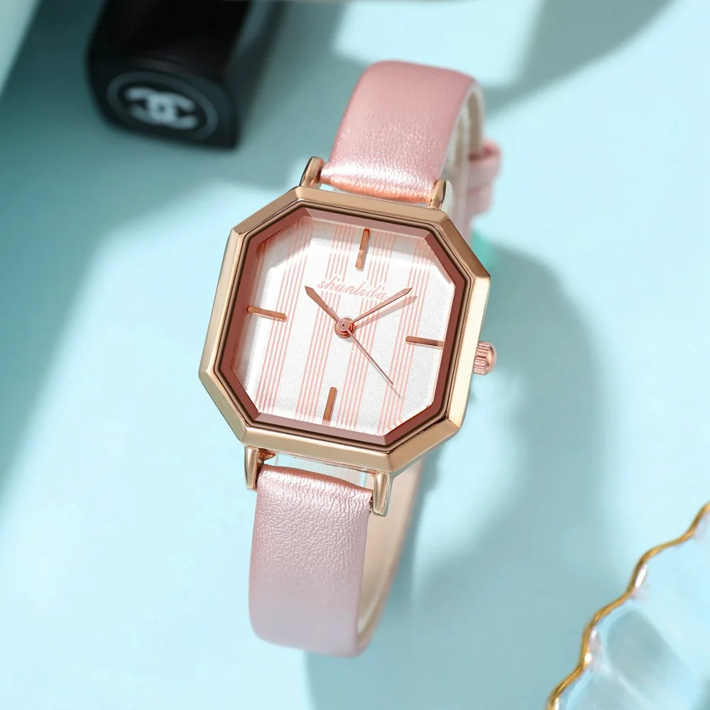 

Elegant ladies watch casual gradient gypsophila quartz watch metal strap new strap steel case analog watch ladies