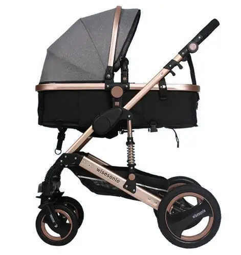 flax gray Детская коляска 2 в 1, коляска для отдыха или увлажнения, складной светильник, двусторонняя детская многофункциональная коляска для новорожденных - Цвет: flax gray
