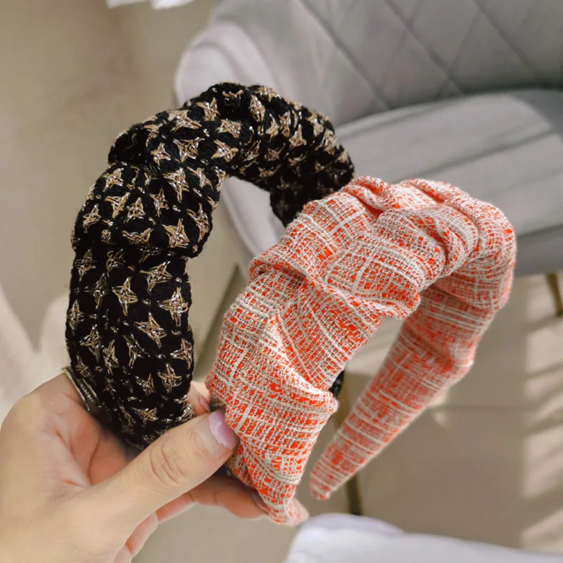 

Ободок для волос Женский, однотонный, со складками