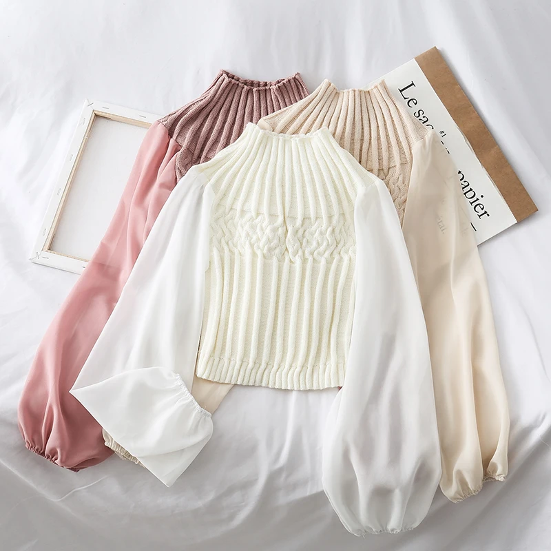 HELIAR Шифоновая Блузка Повседневная Женская эластичная блуза с рукавами