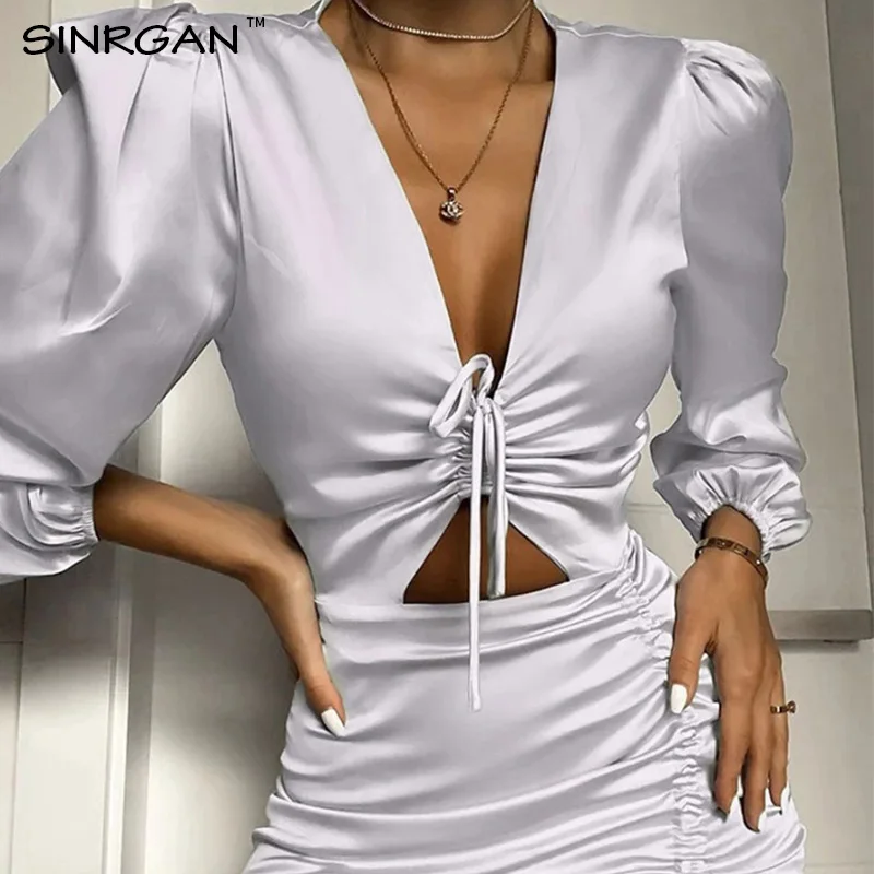 Женское леопардовое платье с оборками SINRGAN обтягивающее эластичным браслетом на