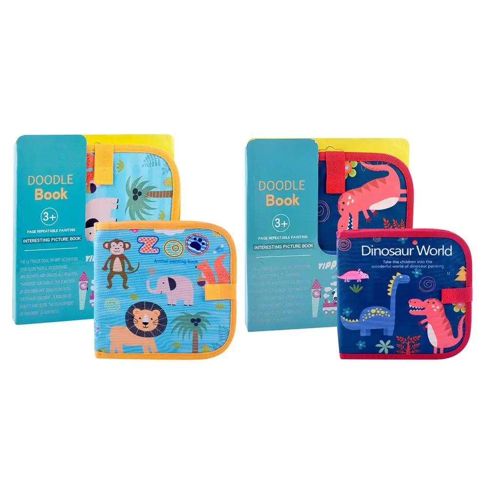 

Многоразовая детская книга для рисования с 12 акварельными ручками