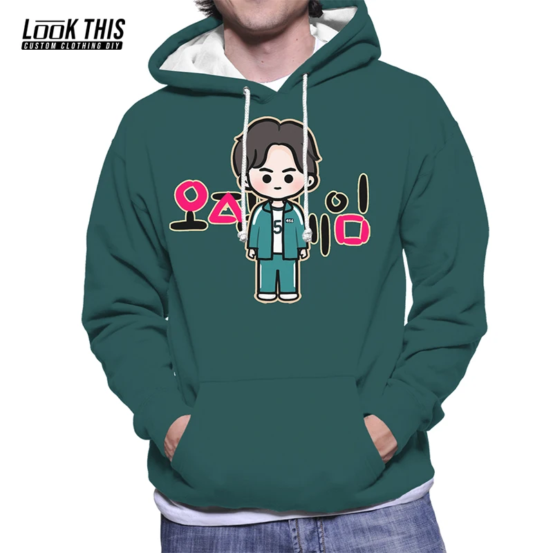 

Squid Game TV Series Cosplay Male 3D Hoodie Same Sweatshirts Men Hoodies Anime Cartoon Oversized Hoodie Number 456 218 067 001