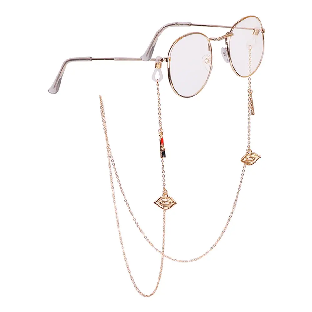 Цепочка для очков держатель солнцезащитных в форме губ помады шейный ремешок