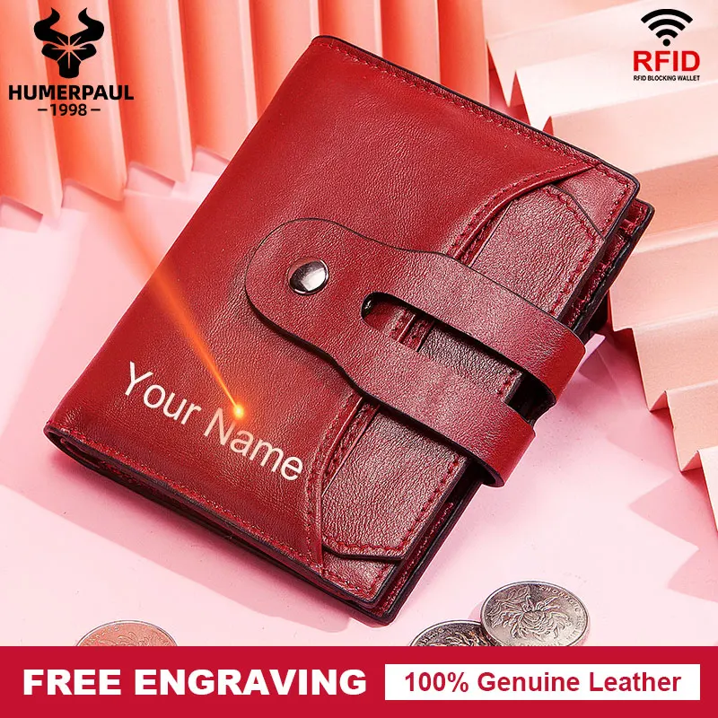 Luxury Short Women Wallets Genuine Leather Hasp Purse Credit Bank Card Holder Case Credential Money Bags Travel Slim Coin Walet