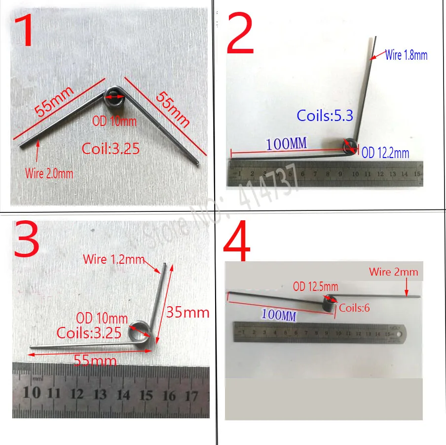 5 шт. пружинная стальная пружина Натяжная скручивающая 4 разных размера пружин |