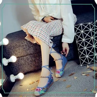 china national style embroidered cloth shoes women traditional ethnic shoes travel photography slope heel embroidery shoes lady