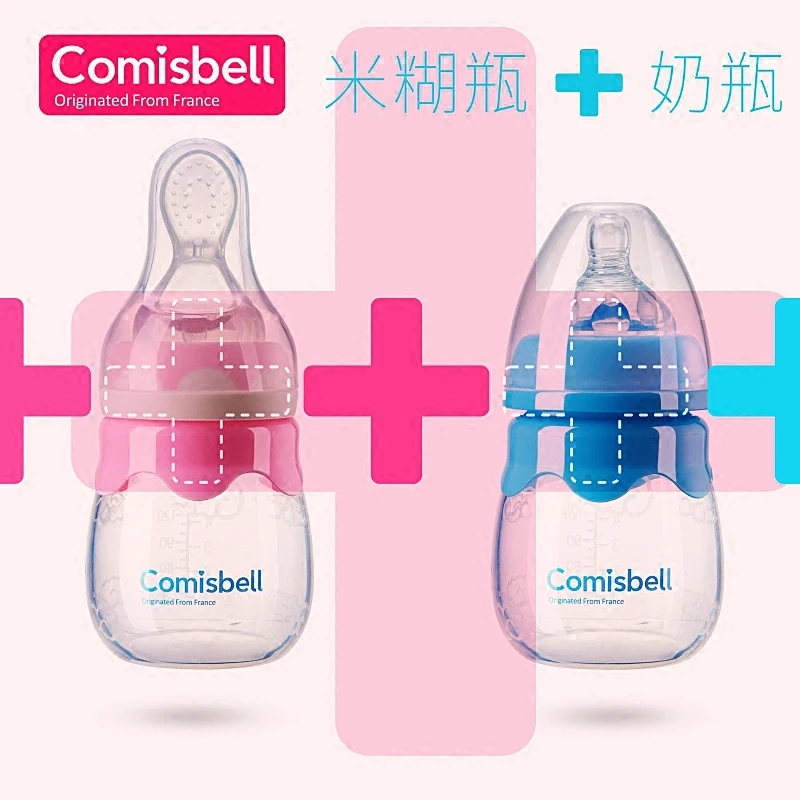 

comisbell baby feeding rice flour rice paste bottle spoon feeding newborn baby supplementary spoon tool soft silicone extruder