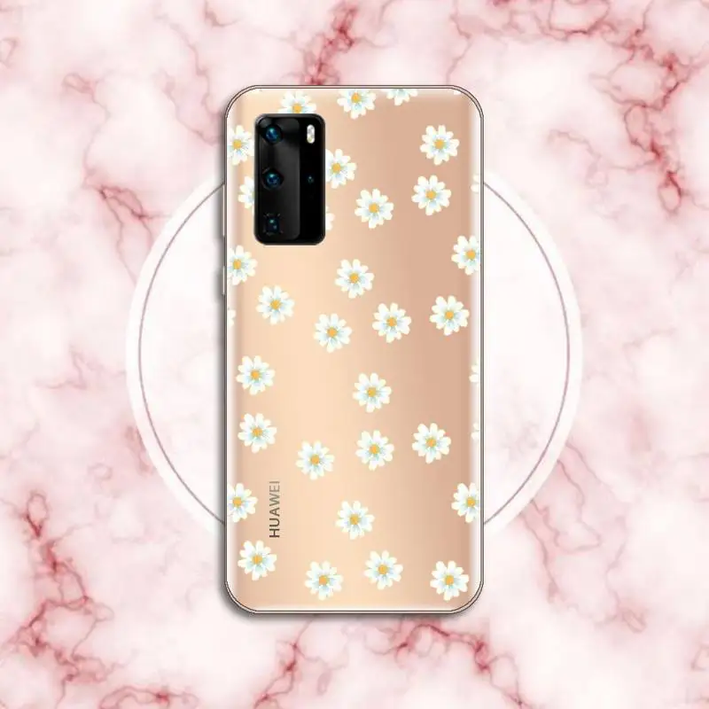 

Cute cartoon daisy flower Phone Case Transparent for Huawei P honor 8 10i 20 30 40 smart 2019