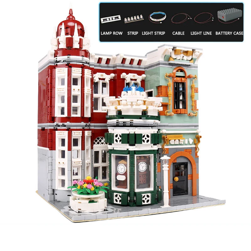 Форма KING MOC 16005 коллекционный античный магазин город улица вид строительные блоки